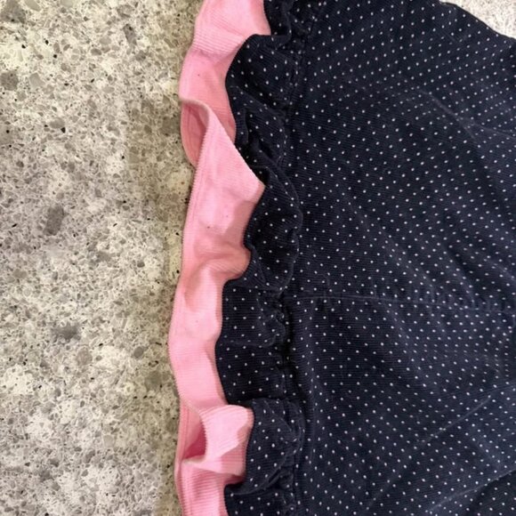 Vtg Rare Editions Navy & Pink Polka Dots Ballet Theme Corduroy Dress-Size 24 Mo. - Picture 2 of 10